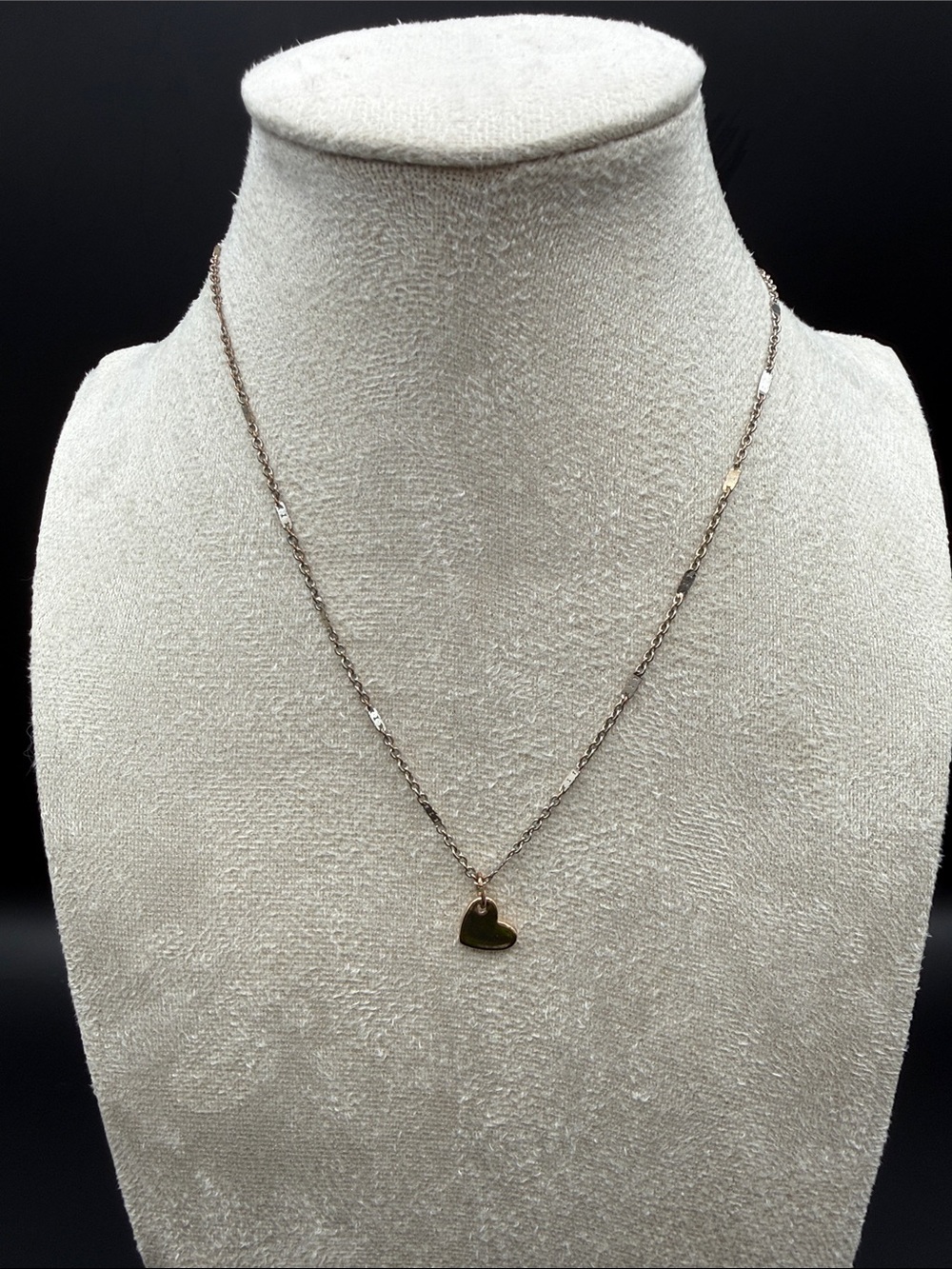 Dainty Heart Pendant Station Chain Necklace Adjustable